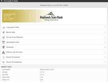 Tablet Screenshot of investors.highlandsstatebank.com